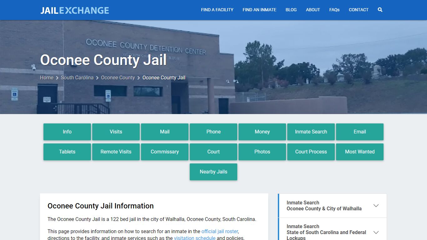 Oconee County Jail, SC Inmate Search, Information