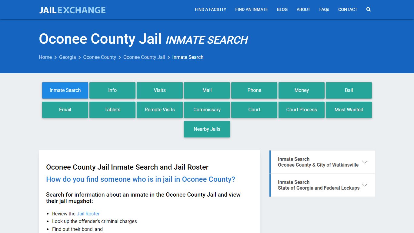 Inmate Search: Roster & Mugshots - Oconee County Jail, GA - Jail Exchange